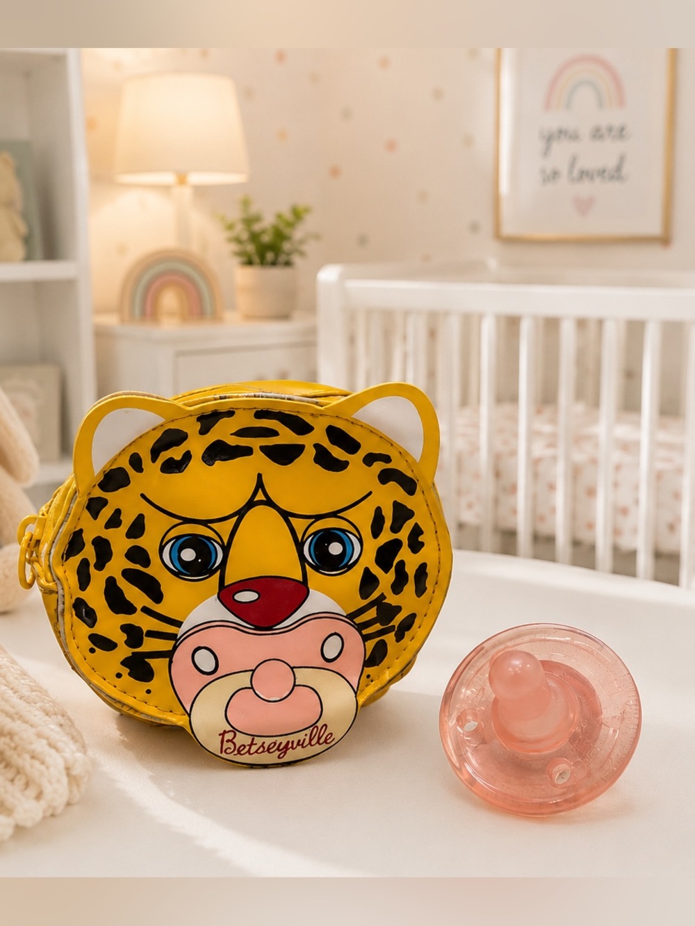 New Betseyville Betsey Johnson Leopard Pacifier Holder Bag